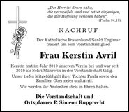 Traueranzeige Kerstin Avril