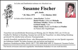 Traueranzeige Susanne Fischer
