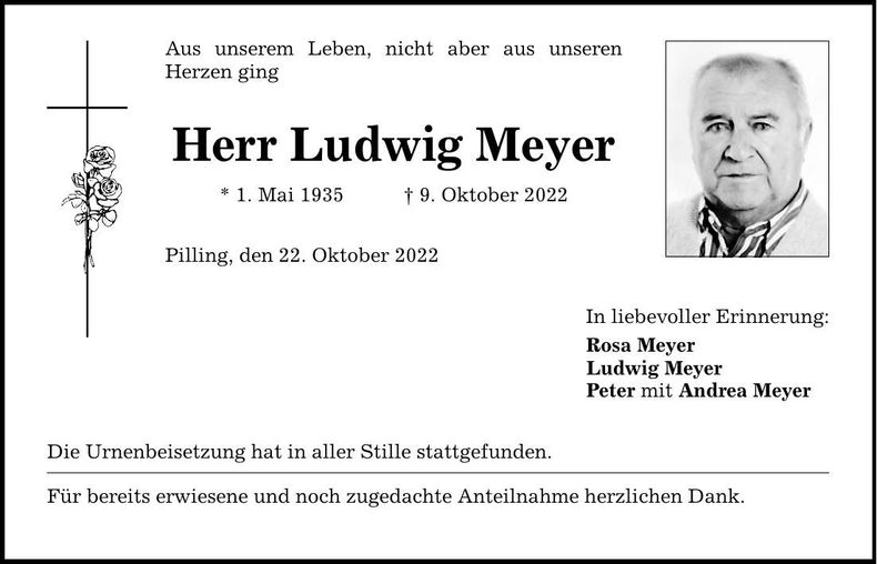 Traueranzeige Ludwig Meyer