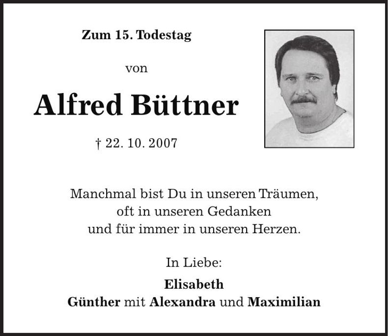 Traueranzeige Alfred Büttner