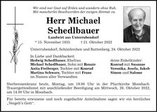 Traueranzeige Michael Schedlbauer