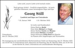 Traueranzeige Georg Still