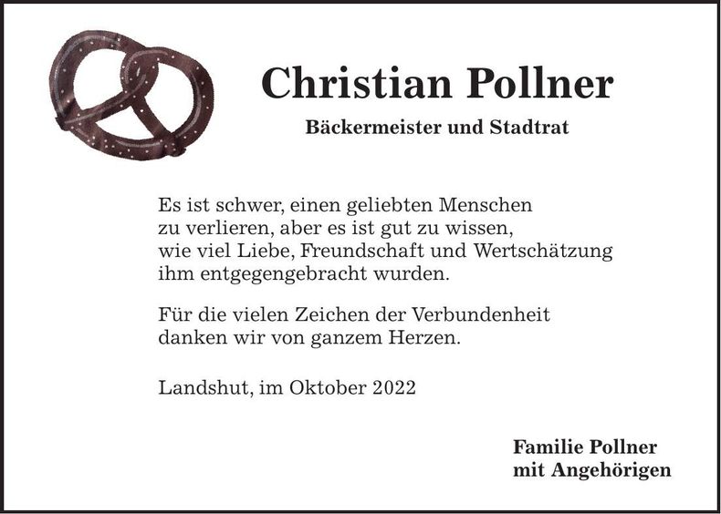 Traueranzeige Christian Pollner