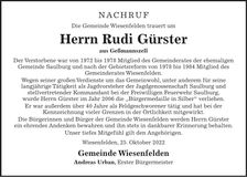 Traueranzeige Rudi Gürster