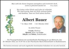 Traueranzeige Albert Bauer