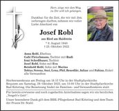 Traueranzeige Josef Robl