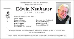 Traueranzeige Edwin Neubauer