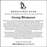 Traueranzeige Georg Blomoser