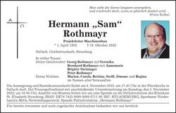 Traueranzeige Hermann Rothmayr