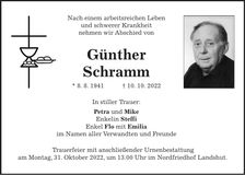 Traueranzeige Günther Schramm