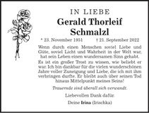 Traueranzeige Gerald Thorleif Schmalzl