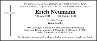 Traueranzeige Erich Neumann