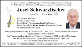 Traueranzeige Josef Schwarzfischer