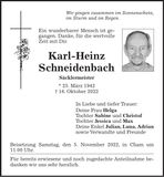 Traueranzeige Karl-Heinz Schneidenbach