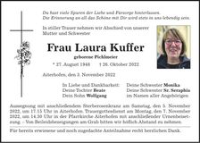 Traueranzeige Laura Kuffer