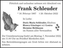 Traueranzeige Frank Schleuder