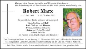 Traueranzeige Robert Marx