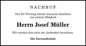 Traueranzeige Josef Müller