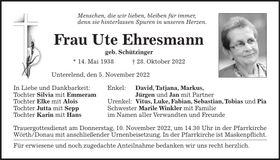 Traueranzeige Ute Ehresmann