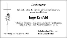 Traueranzeige Inge Ersfeld