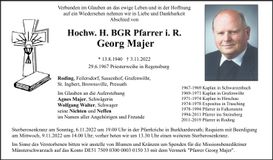 Traueranzeige Georg Majer
