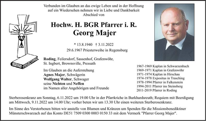 Traueranzeige Georg Majer