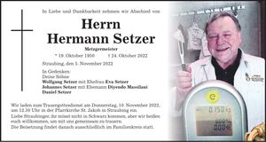 Traueranzeige Hermann Setzer