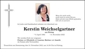 Traueranzeige Kerstin Weichselgartner
