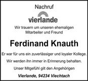 Traueranzeige Ferdinand Knauth