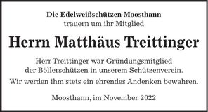 Traueranzeige Matthäus Treittinger
