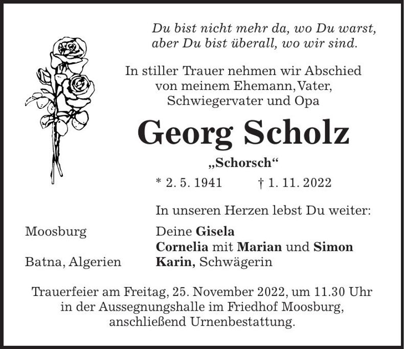 Traueranzeige Georg Scholz