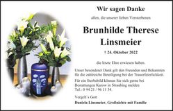 Traueranzeige Brunhilde Linsmeier