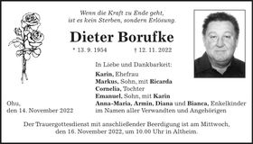 Traueranzeige Dieter Borufke