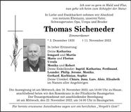 Traueranzeige Thomas Sicheneder