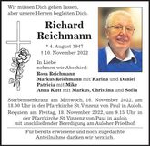 Traueranzeige Richard Reichmann
