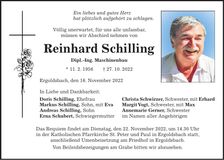 Traueranzeige Reinhard Schilling