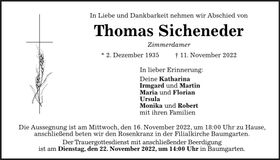 Traueranzeige Thomas Sicheneder