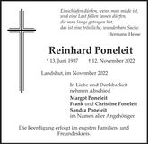 Traueranzeige Reinhard Poneleit