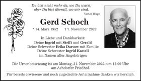 Traueranzeige Gerd Schoch