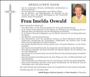 Traueranzeige Imelda Oswald