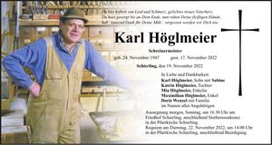 Traueranzeige Karl Höglmeier