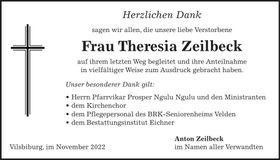 Traueranzeige Theresia Zeilbeck