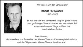 Traueranzeige Knud Fehlauer