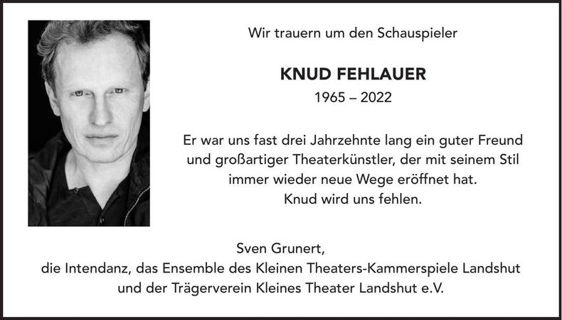 Traueranzeige Knud Fehlauer