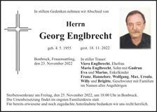 Traueranzeige Georg Englbrecht