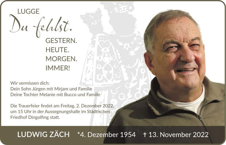 Traueranzeige Ludwig Zäch