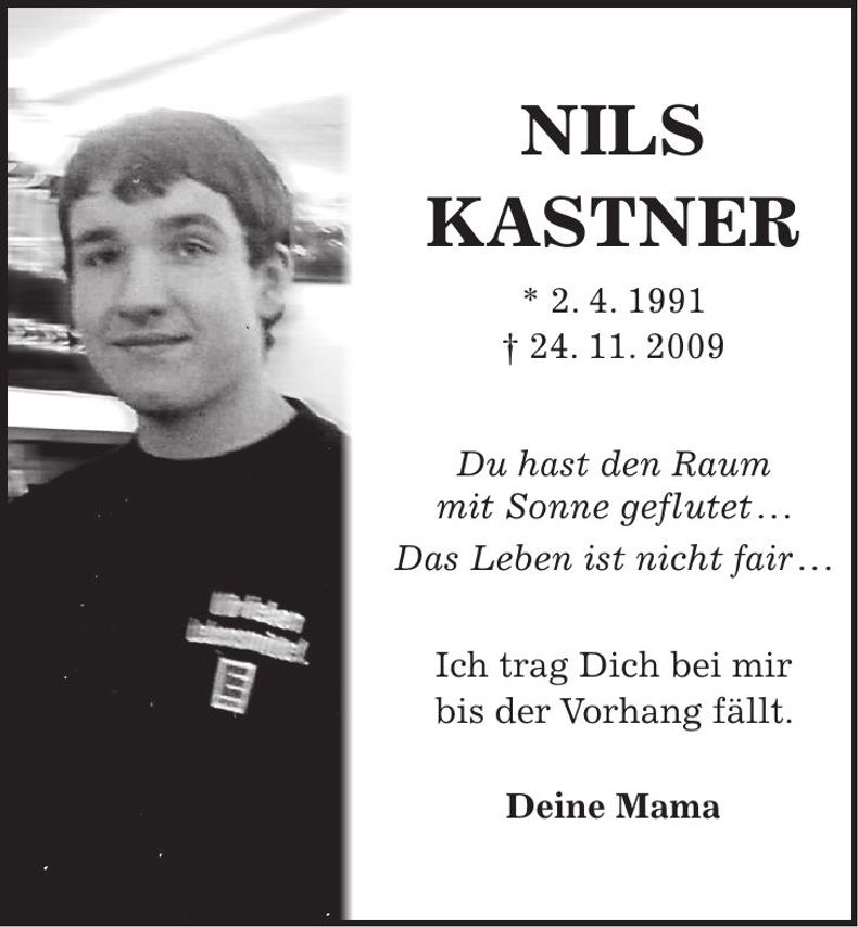 Traueranzeige Nils Kastner
