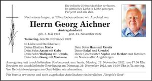 Traueranzeige Georg Aichner