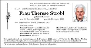 Traueranzeige Therese Strobl