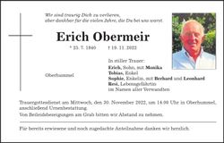 Traueranzeige Erich Obermeir
